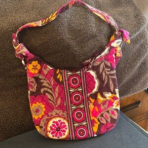 Vera Bradley Floral Pink and Brown Shoulder Bag